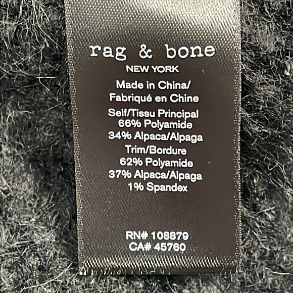 New Rag & Bone Dillion Boucle Knit Turtleneck Sweater Black Alpaca Blend Sz S - Picture 11 of 15
